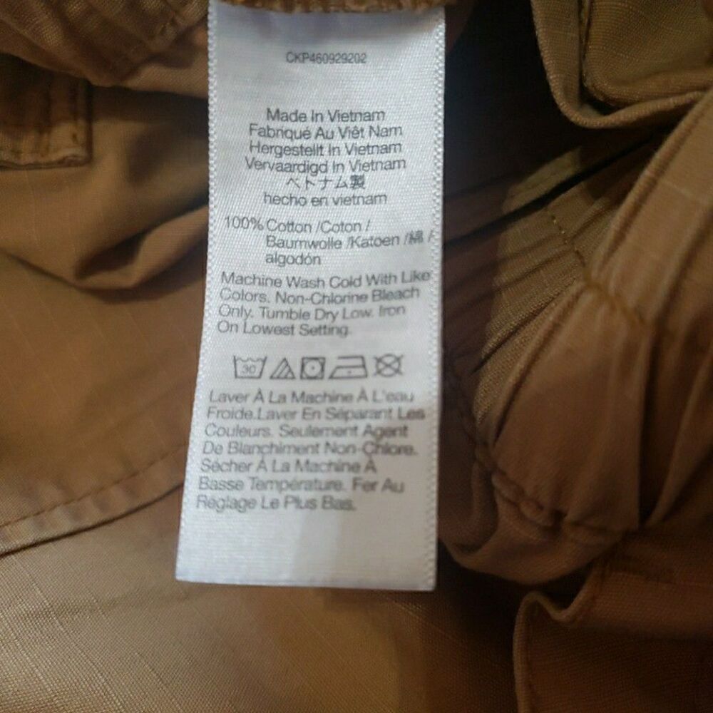 Madewell Cotton Ripstop Pull-On Straight Cargo Pants Toffee Yellow Womens Size L - Picture 8 of 9